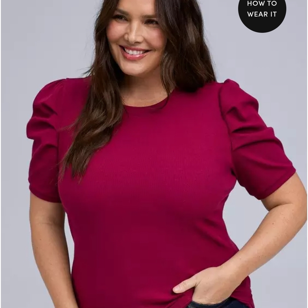 torrid Puff Sleeve Knit Top